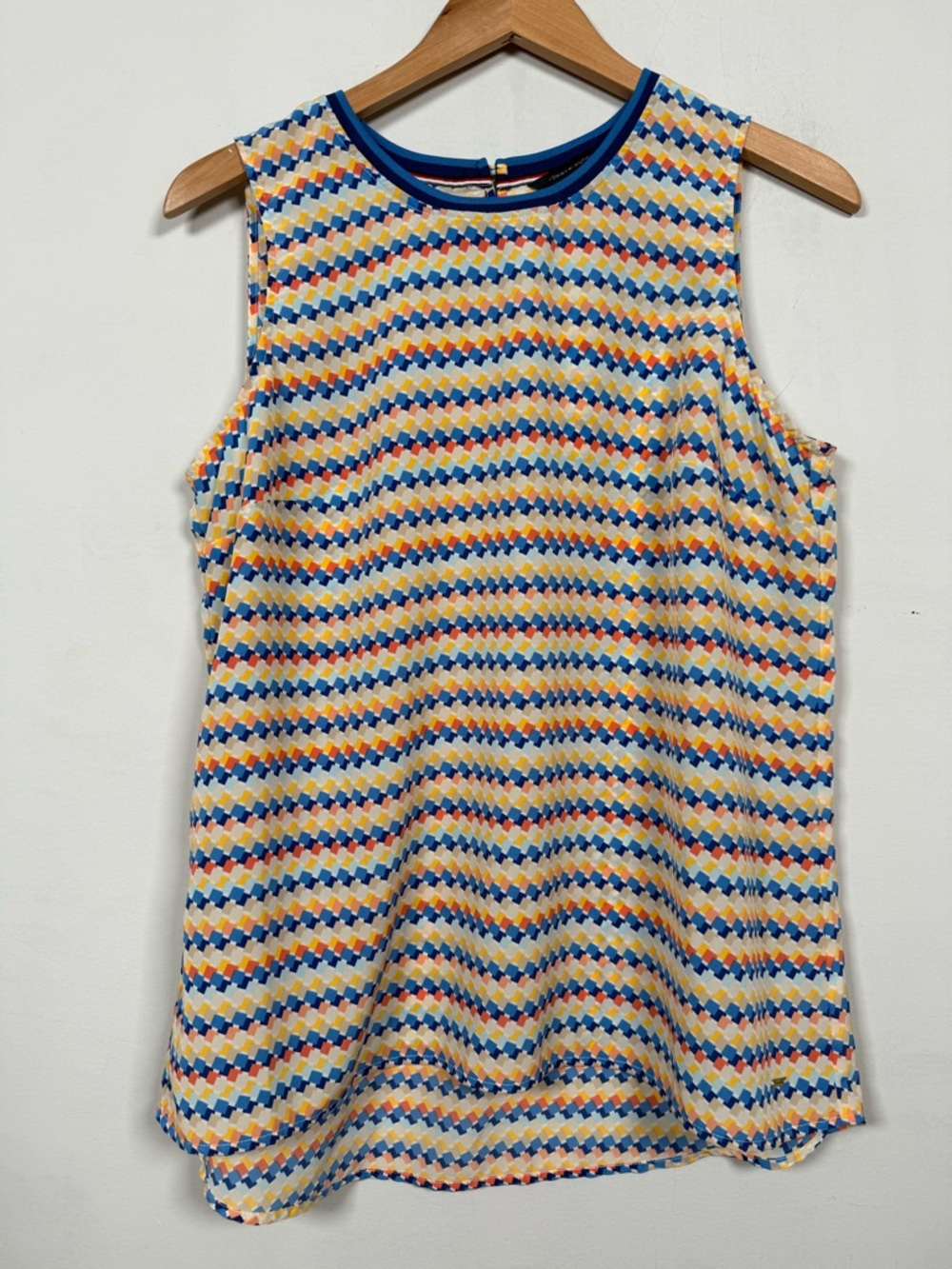 Tommy Hilfiger Multi-Color Geometric Print Sleeveless Tank Top